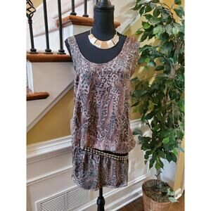 NWT Cecico Collection Sheer Dress Open Shoulder - Studded Waist- Medium